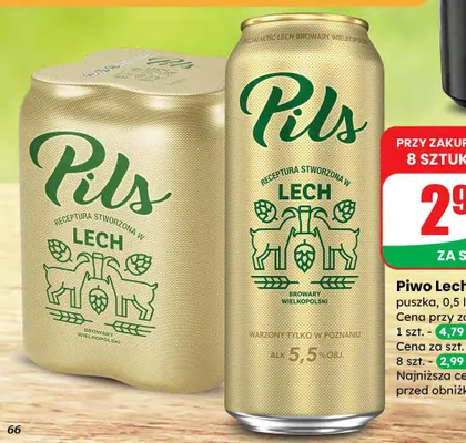 Piwo Lech Pils promocja w Dino
