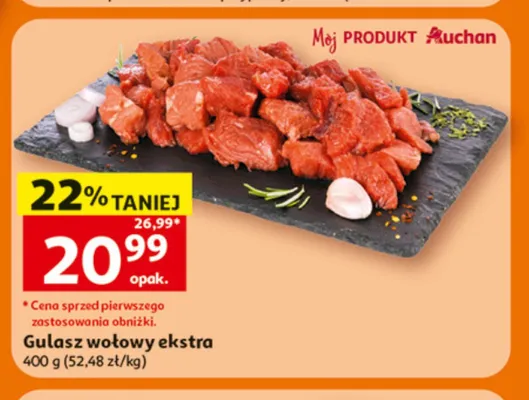 Gulasz wołowy ekstra Auchan promocja w Auchan