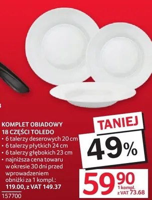 Komplet obiadowy 18 części TALERZY promocja w Selgros