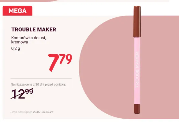 Konturówka do ust kremowa Trouble Maker promocja w Rossmann