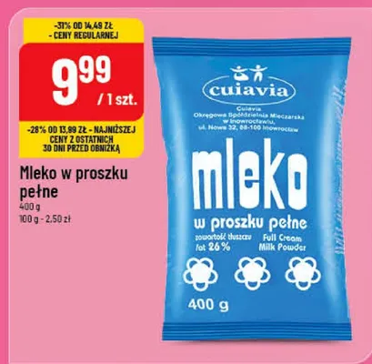 Mleko w proszku pełne Cuiavia promocja w POLOmarket