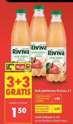 Sok jabłkowy Riviva promocja w Biedronka