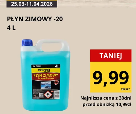 Płyn zimowy -20 do spryskiwaczy promocja w Supeco