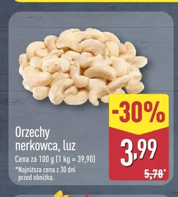 Orzechy nerkowca luz promocja w Aldi