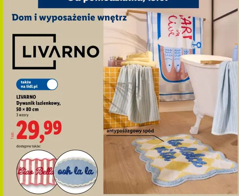 Dywanik łazienkowy Livarno promocja w Lidl