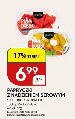 Papryczki z nadzieniem serowym zielone czerwone promocja w Chata Polska