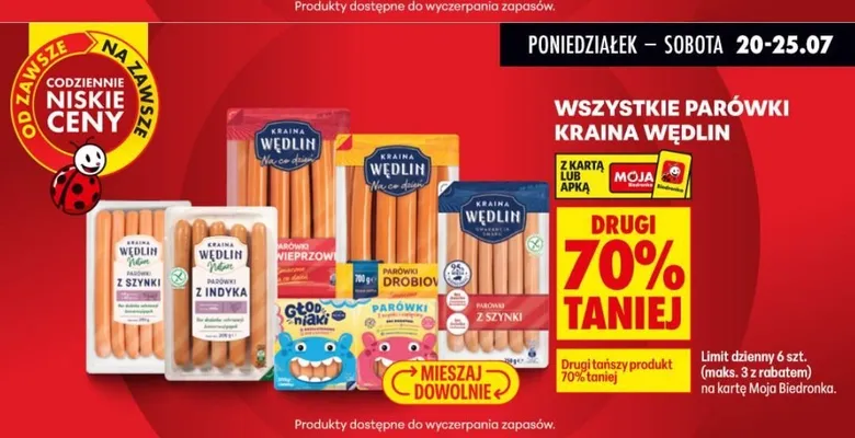 Parówki Kraina Wędlin promocja w Biedronka