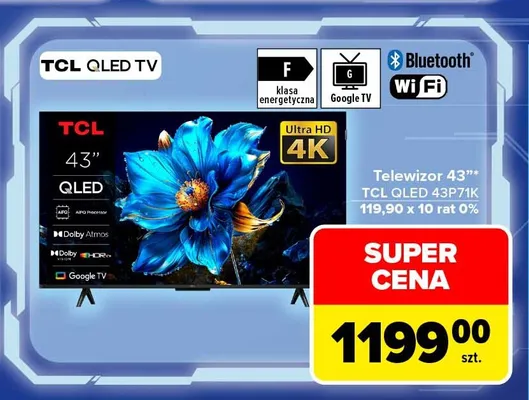 Telewizor 43" Tcl Qled promocja w Carrefour