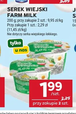 Serek wiejski Farm Milk promocja w Stokrotka