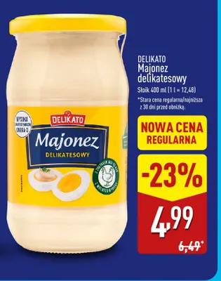 Majonez delikatesowy Delikato promocja w Aldi