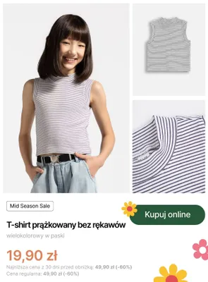 T-shirt prążkowany bez rękawów Coccodrillo wielokolorowy w paski promocja w Coccodrillo