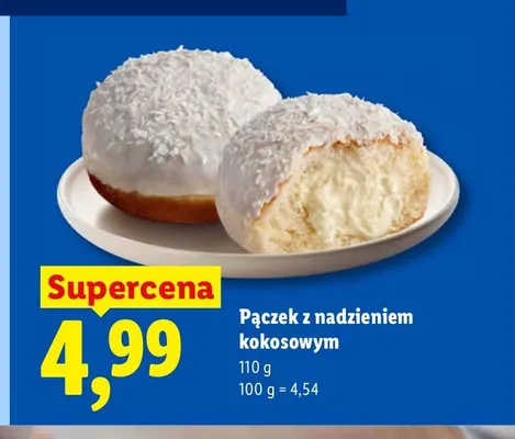 Pączek z nadzieniem kokosowym promocja w Lidl