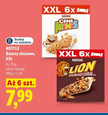 Batony zbożowe Cini Minis XXL 6-pak Nestlé promocja w Lidl