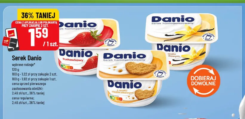 Serek Danio truskawkowy promocja w POLOmarket