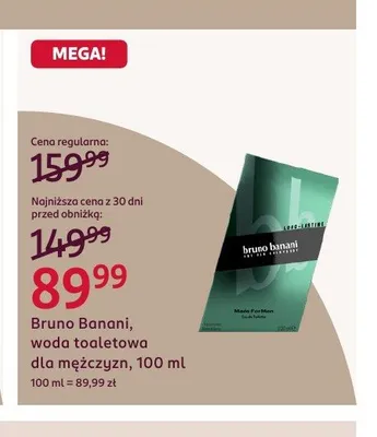 Woda toaletowa dla mężczyzn Bruno Banani Made For Men promocja w Rossmann