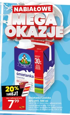Śmietanka Łowicka 30% UHT promocja w Twój Market