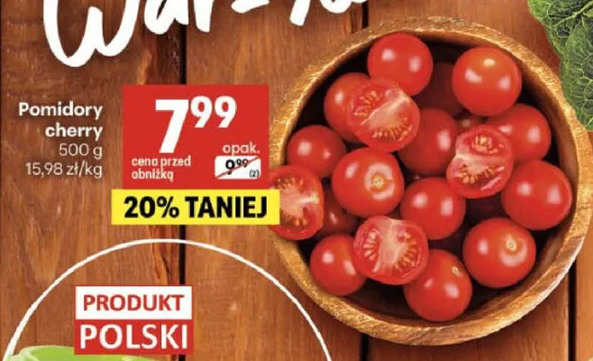 Pomidory cherry promocja w Delikatesy Centrum