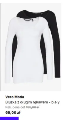Bluzka z długim rękawem Vero Moda - biały promocja w Lounge by Zalando