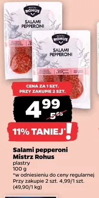 Salami pepperoni Mistrz Rohus promocja w Netto