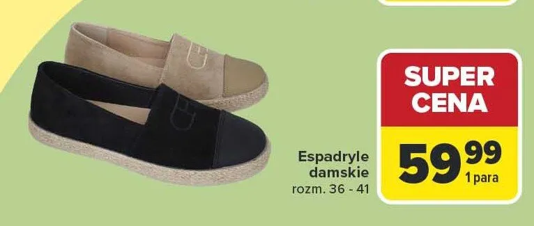 Espadryle damskie promocja w Carrefour