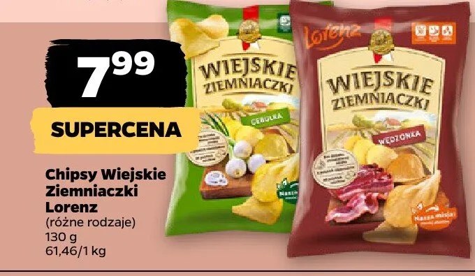 Chipsy Wiejskie Ziemniaczki o smaku wędzonki promocja w Netto