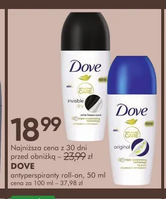 Antyperspirant roll-on Invisible Dry Dove promocja w Super-Pharm