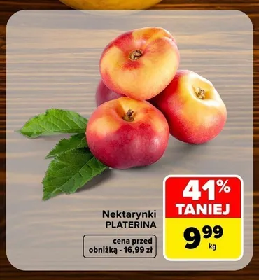 Nektarynki Platerina promocja w Carrefour Market