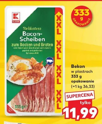 Bekon w plastrach K Classic XXL promocja w Kaufland