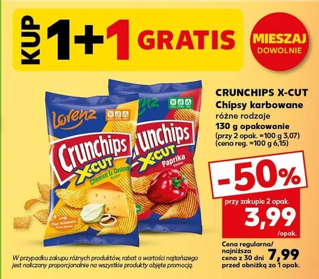 Chipsy karbowane różne rodzaje promocja w Kaufland