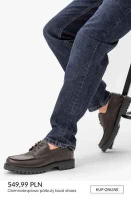 Ciemnobrązowe półbuty boat shoes Ryłko promocja w Ryłko