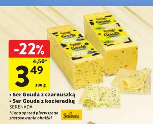 Ser gouda z czarnuszką Serenada promocja w Intermarche