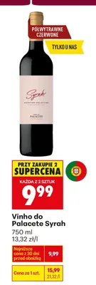 Wino czerwone półwytrawne vinho do palacete syrah promocja w Biedronka
