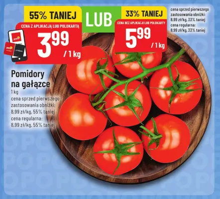 Pomidory na gałązce promocja w POLOmarket
