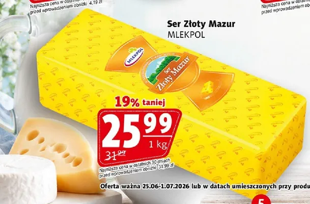 Ser Złoty Mazur Mlekpol promocja w Prim Market