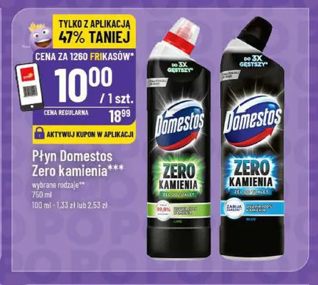 Płyn do WC Domestos Zero Kamienia Blue promocja w POLOmarket