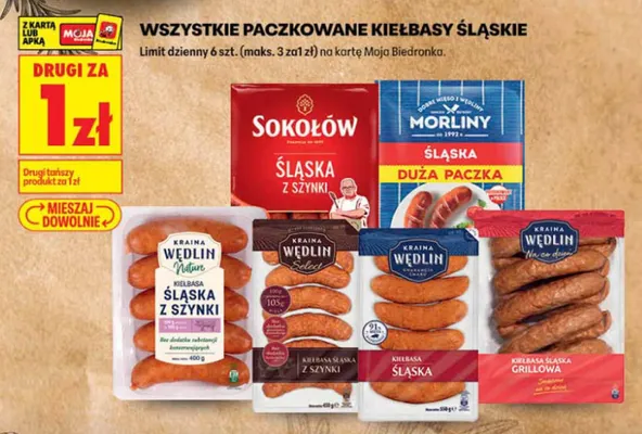 Paczkowane kiełbasy śląskie promocja w Biedronka