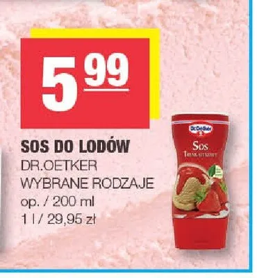 Sos do lodów Dr. Oetker promocja w SPAR