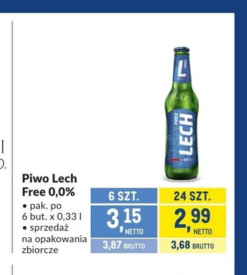 Piwo Lech Free 0,0% 6-pak 330 ml promocja w Makro
