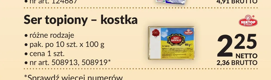 Ser topiony - kostka Sertop promocja w Makro