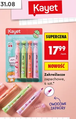 Zakreślacze zapachowe Kayet promocja w Biedronka
