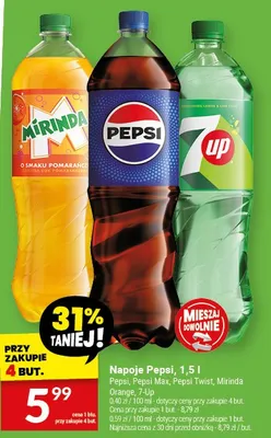 Napoje Pepsi, 1,5 l promocja w Twój Market