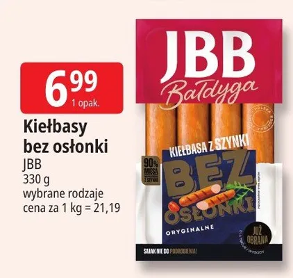 Kiełbasy bez osłonki JBB promocja w Leclerc
