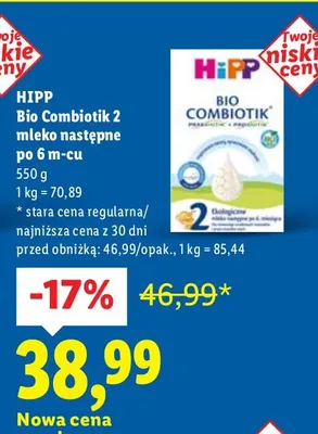 Mleko następne Bio Combiotik 2 po 6 m-cu promocja w Lidl
