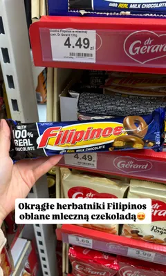 Ciastka w mlecznej czekoladzie Filipinos Artiach promocja w Dino