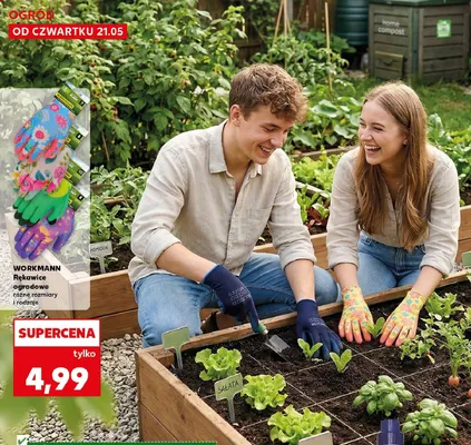 Rękawice ogrodowe WORKMANN promocja w Kaufland