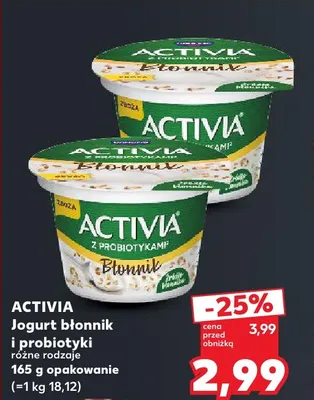 Jogurt błonnik i probiotyki zboża Activia promocja w Kaufland