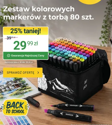 Zestaw kolorowych markerów z torbą promocja w ERLI