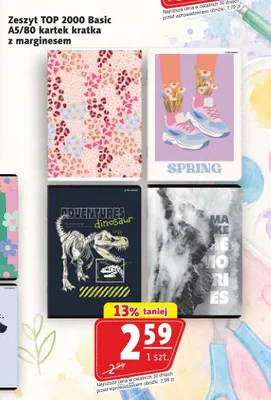 Zeszyt TOP 2000 Basic A5/80 kartek kratka z marginesem promocja w Prim Market