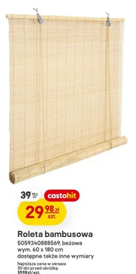 Roleta bambusowa beżowa wym. 60x180cm promocja w Castorama