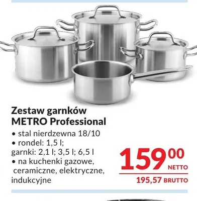 Zestaw garnków METRO Professional promocja w Makro